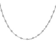 Collier Argent Rhodié Et Pierres Naturelles Labradorite