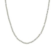 Collier Argent Rhodié Perles Naturelles Labradorite