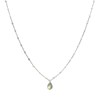 Collier Argent Rhodié Goutte Pierres Naturelles Labradorite - vue V1