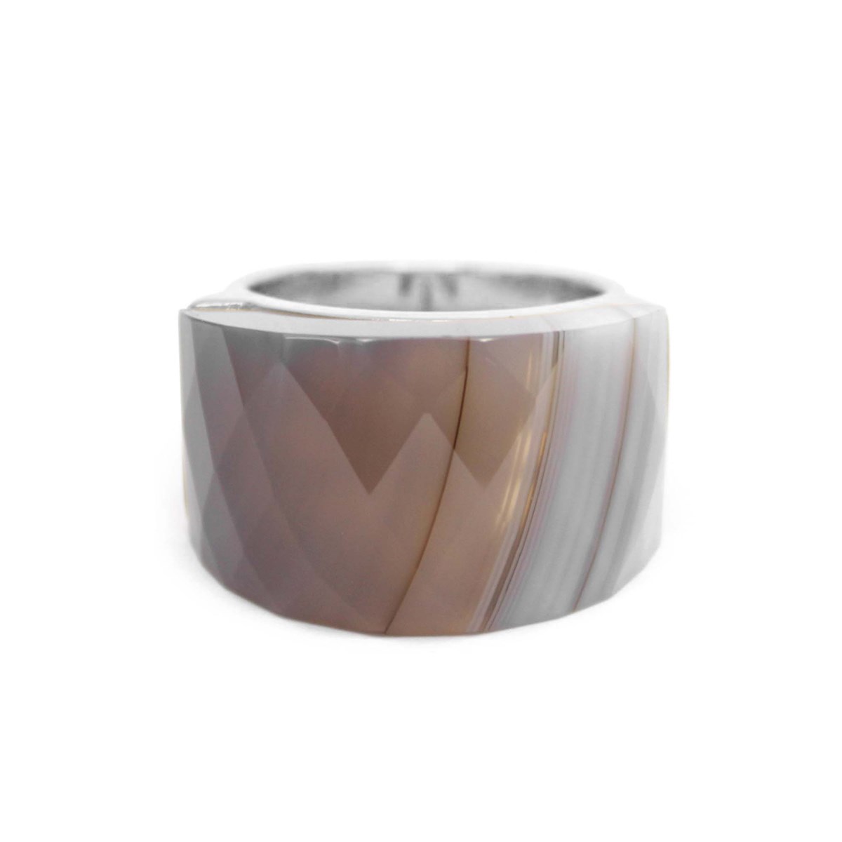 Bague En Argent Et Pierre Naturelle Agate Grise