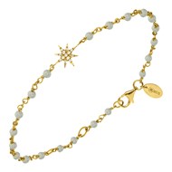 Bracelet Argent Doré étoile Zirconium Blanc Et Pierres Labradorite