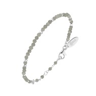 Bracelet Argent Rhodié Simple Perles Naturelles Labradorite