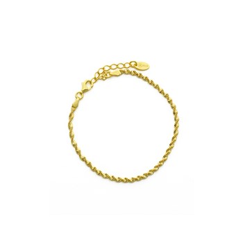 Bracelet Argent Doré Mailles Torsadées Diamantées