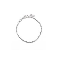 Bracelet Argent Rhodié Mailles Torsadées Diamantées