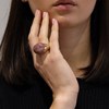 Bague En Argent Doré Ovale Luxe En Pierre Naturelle Quartz Fraise - vue V2