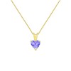 Collier - Pendentif Or 18 Carats 750/000 Jaune Amétyhste Coeur - Femme - vue V1