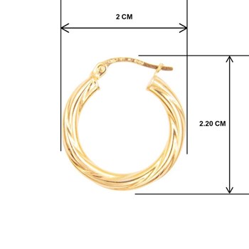 Boucles d'Oreilles Créoles - Or Jaune - Torsadées