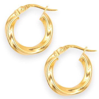 Boucles d'Oreilles Créoles - Or Jaune - Torsadées