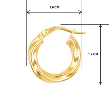 Boucles d'Oreilles Créoles - Or Jaune - Torsadées