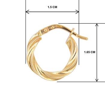 Boucles d'Oreilles Créoles - Or Jaune - Torsadées