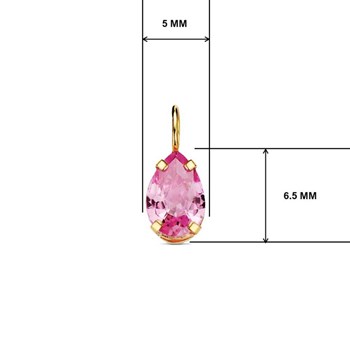 Necklace - Pendant 18 Carat Yellow Gold 750/000 - Pink Zirconium - Gold Chain