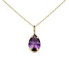 Collier - Pendentif Or Jaune 18 Carats 750/000 - Zirconium Améthyste - Chaine Dorée - vue V1