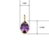 Collier - Pendentif Or Jaune 18 Carats 750/000 - Zirconium Améthyste - Chaine Dorée - vue V2