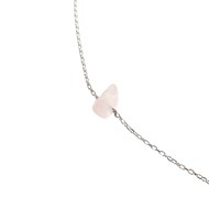 Collier caillou Quartz rose femme or