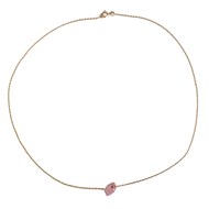 Collier caillou Rhodonite femme or