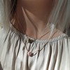 Collier caillou Rhodonite femme or - vue V5