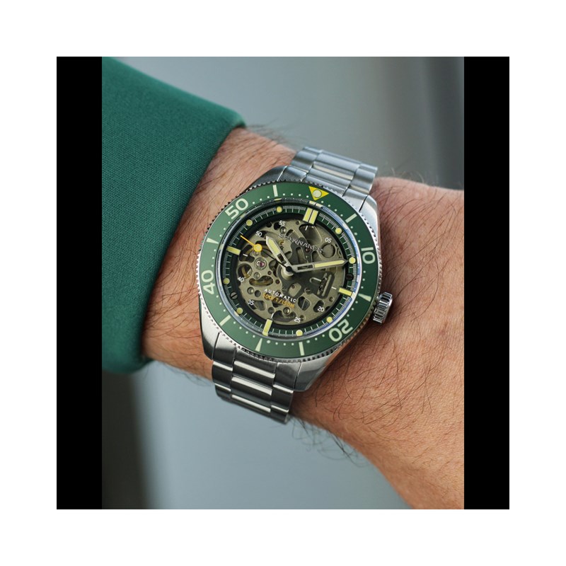 CROFT 42 SKELETON AUTOMATIC - Montre homme - Lunette verte - vue 2