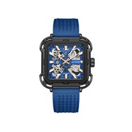 Montre homme - Analogique - Russel - Cadran squelette bleu