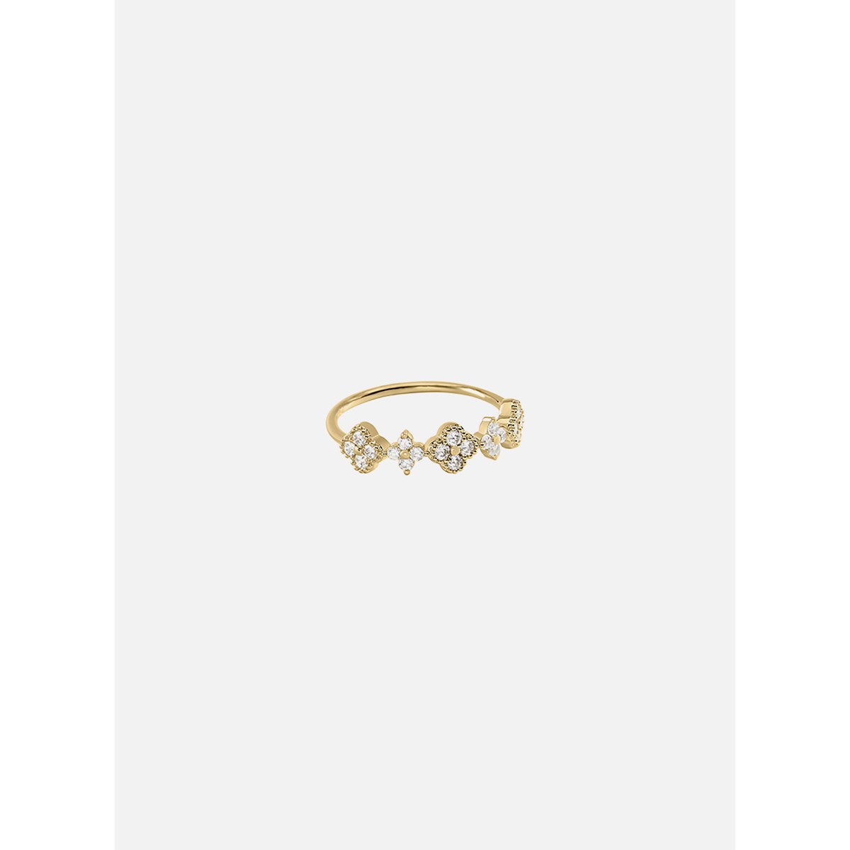 Bague Agatha Beloved argent doré fleurs_x000D_
T56 - vue 3