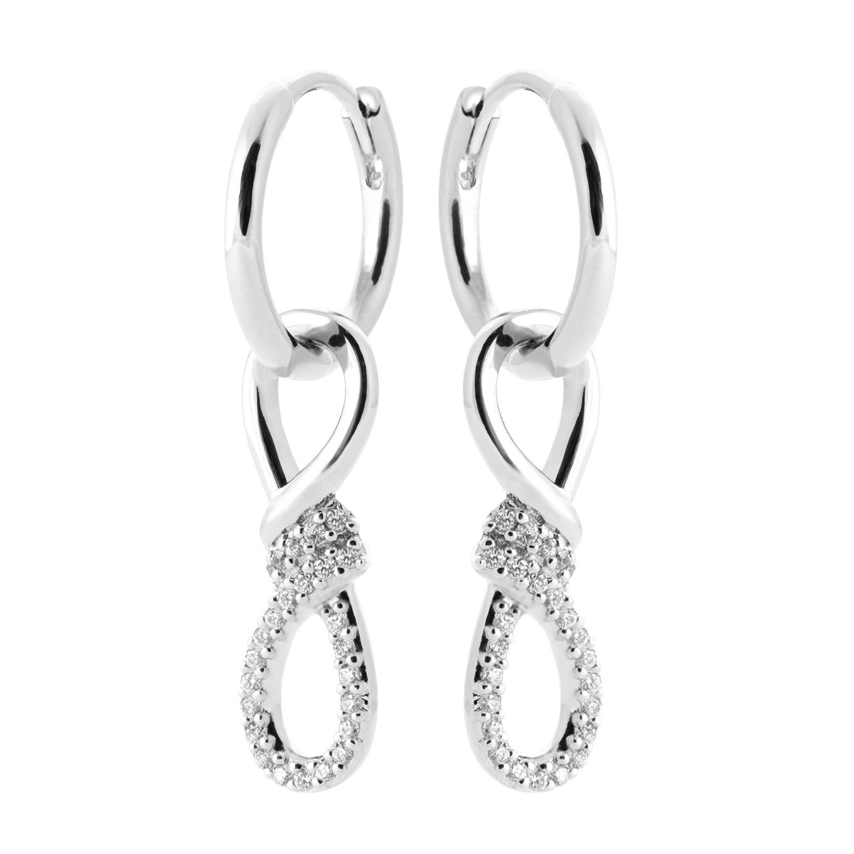 Boucles d'oreilles créoles Brillaxis motif infini
Argent et OZ