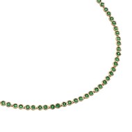 Collier Agatha Adamas laiton doré zirconium verts