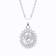 Collier Lotus Silver Marguerite zirconium