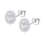 Clous d'oreilles Lotus Silver Marquise blanc