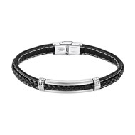 Bracelet Homme Lotus Style cuir et acier