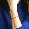 Bracelet Lotus Style Maille Forçat Acier Doré - vue V2