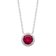 Collier Brillaxis argent rhodié pendentif rouge