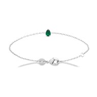 Bracelet Brillaxis argent rhodié oxyde vert