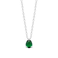 Collier Brillaxis argent rhodié oxyde vert