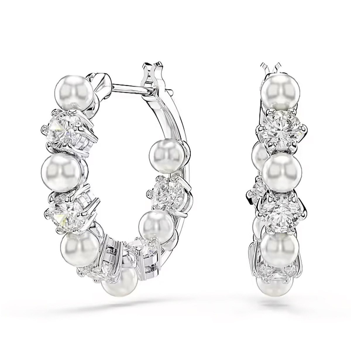 Boucles d'oreilles Swarovski Matrix cristal et perle