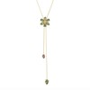 Swarovski Idyllia gold Y necklace green flower - view V1