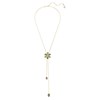 Swarovski Idyllia gold Y necklace green flower - view V3