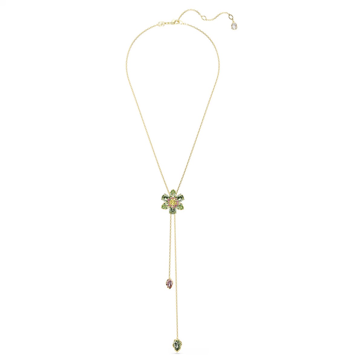 Swarovski Idyllia gold Y necklace green flower - view 3