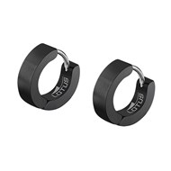 Boucles d'oreilles homme Lotus Style acier noir