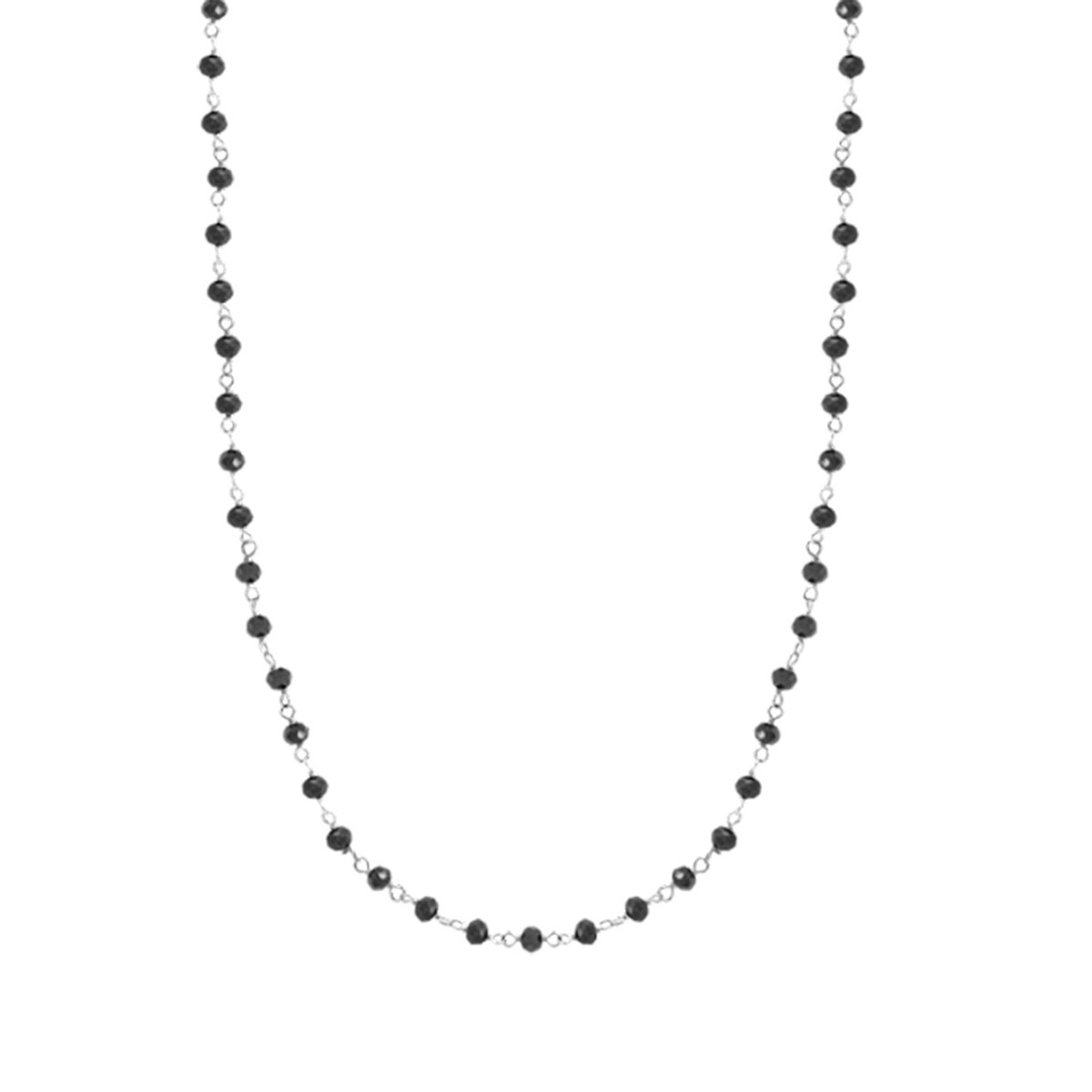 Collier Lotus Silver Trendy perles noires