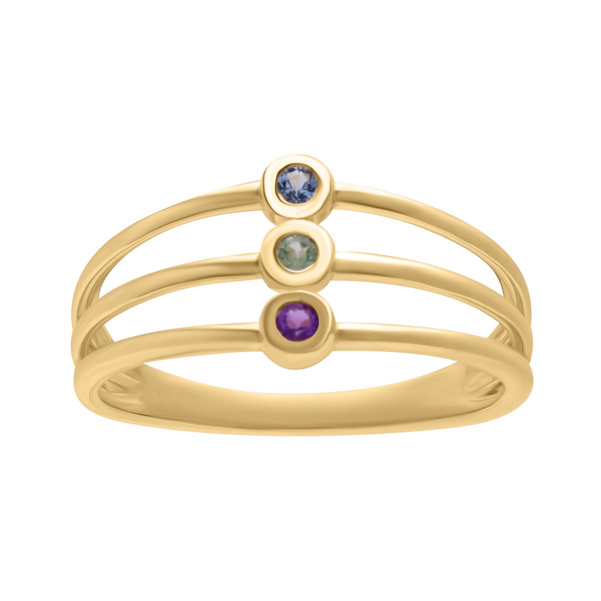 Bague Brillaxis topaze améthyste péridot or 9 carats - vue 2