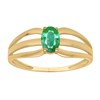 Bague Brillaxis or jaune 9 carats émeraude - vue V1