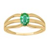 Bague Brillaxis or jaune 9 carats émeraude - vue V2