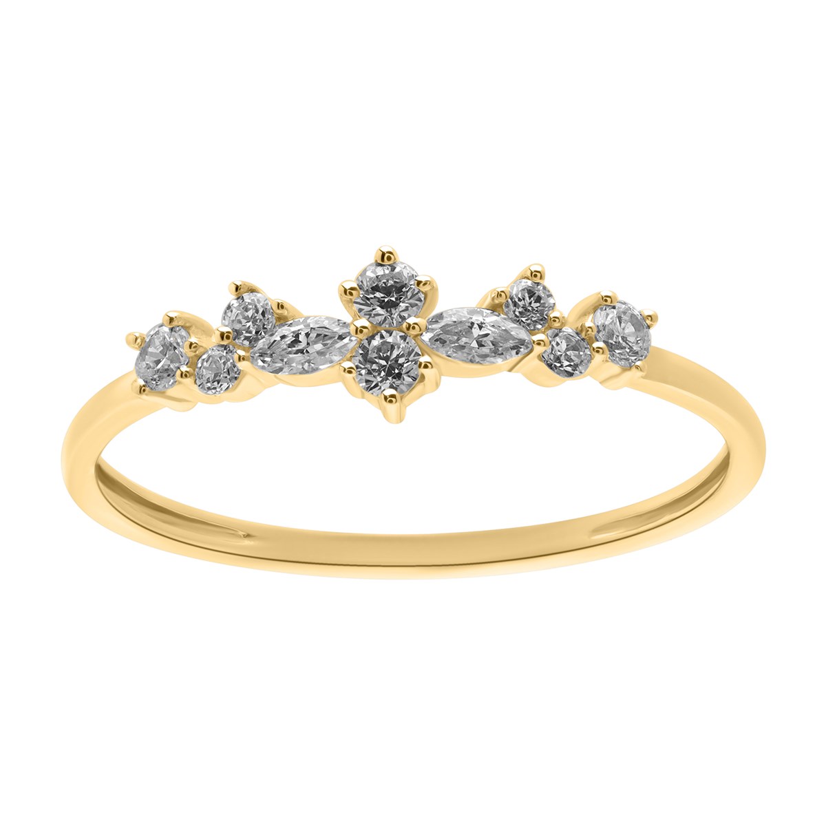 Bague Brillaxis or jaune 18 carats oxydes - vue 2