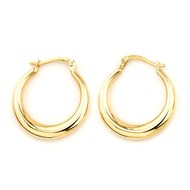 Boucles d'oreilles créoles chute or jaune 18K