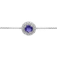 Bracelet Brillaxis or  blanc 18 carats iolite oxydes