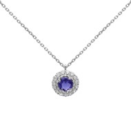 Collier Brillaxis or blanc 18 carats iolite oxydes