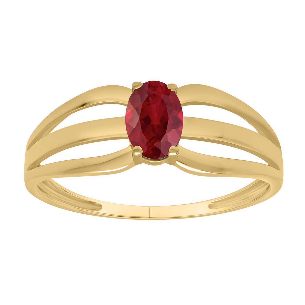 Bague Brillaxis or jaune 9 carats rubis