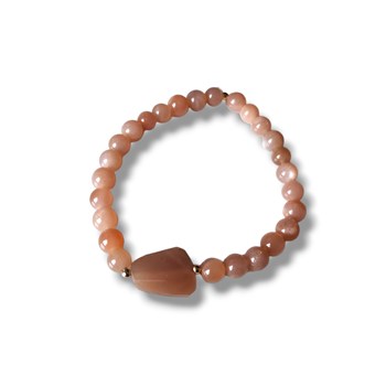Roze maansteen kralenarmband voor dames