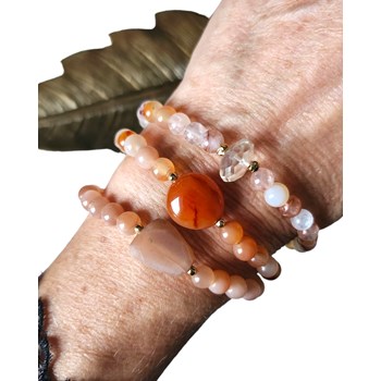 Roze maansteen kralenarmband voor dames