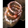 Bracelet perles de pierre de lune rosé femme - vue V4