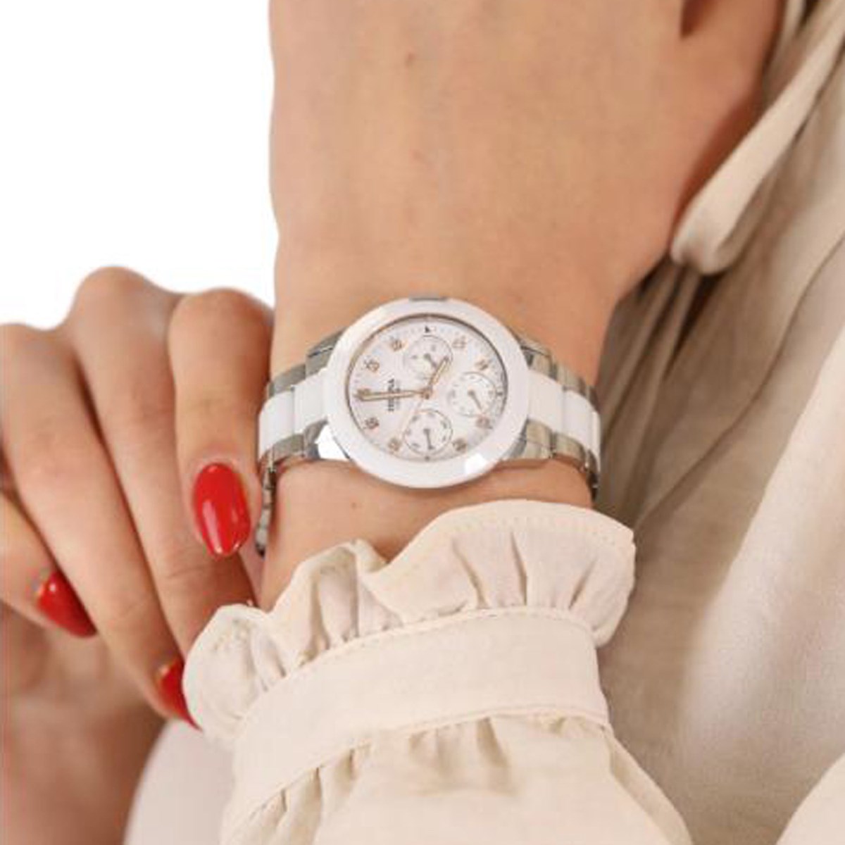 Montre femme Festina céramique blanche - vue 2